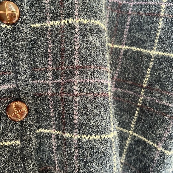 Vintage 90's dress barn Coastal Grandma Window Pane Button Cardigan / xlarge - Picture 7 of 9